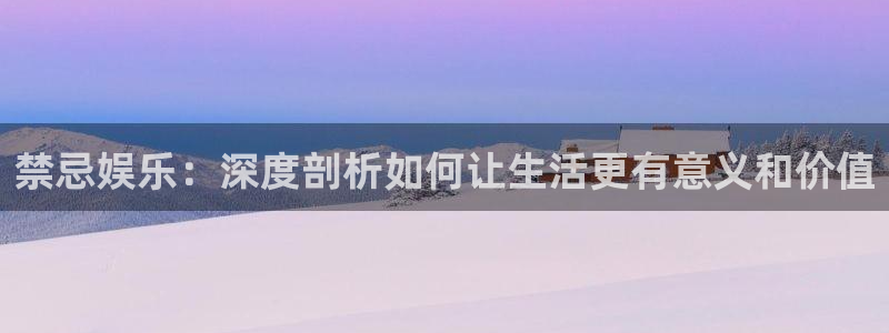 wg电子：禁忌娱乐：深度剖析如何让生活更有意义和价值